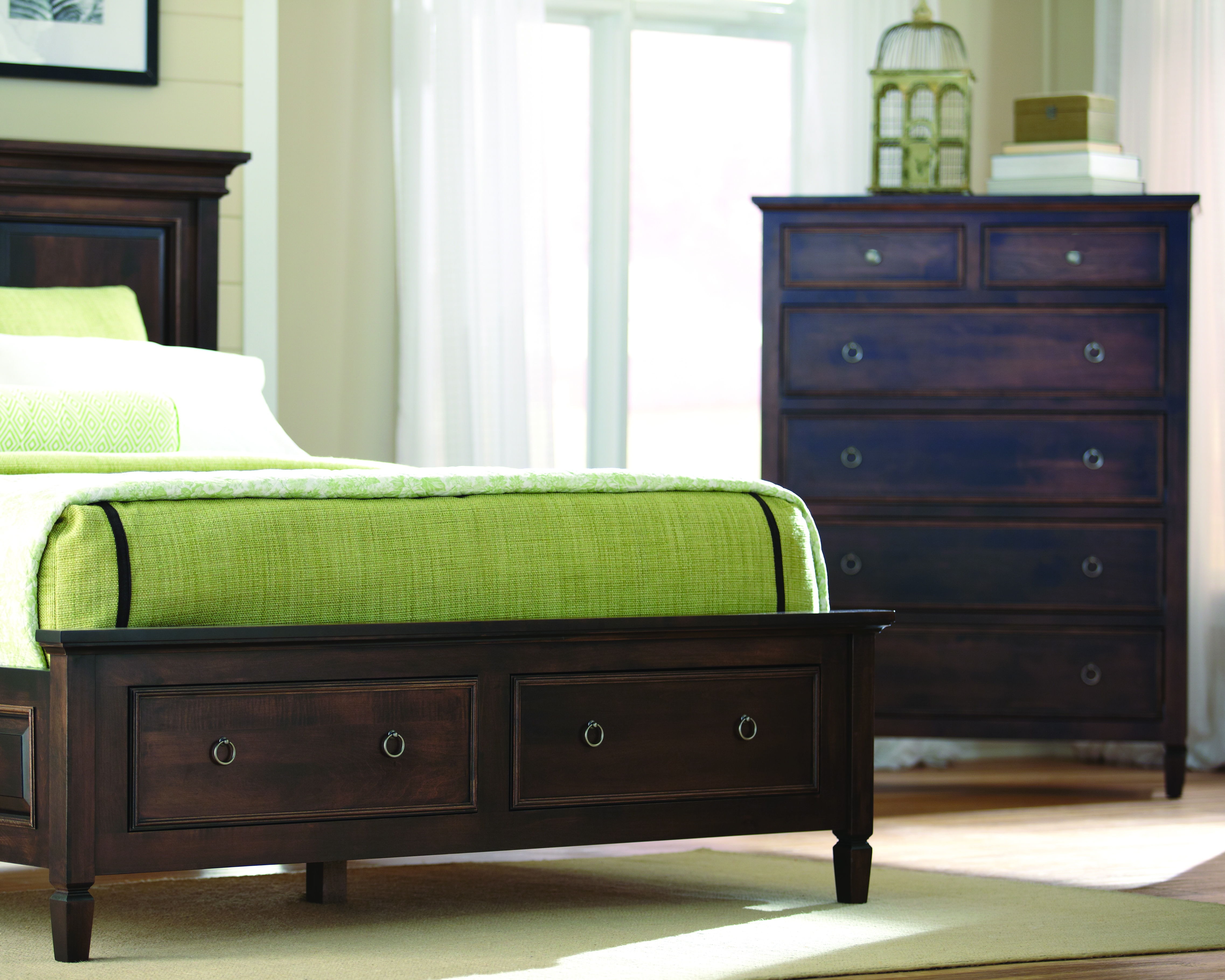 Mavin Vineyard Haven Panel Bed with Left Side Drawers Vineyard Haven